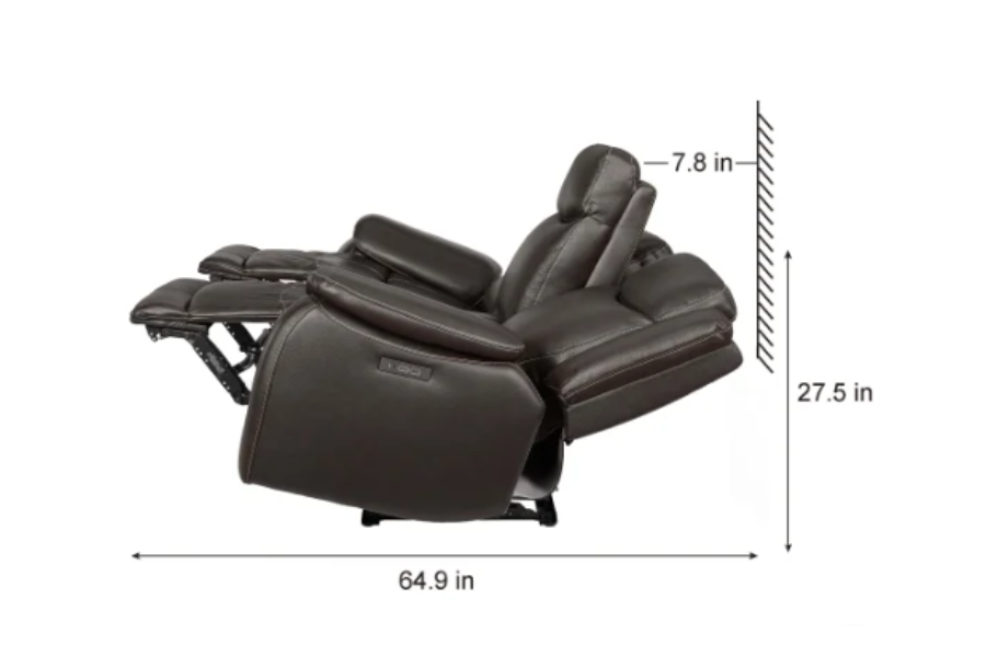 Harvey Leather Power Reclining Loveseat with Power Headrests