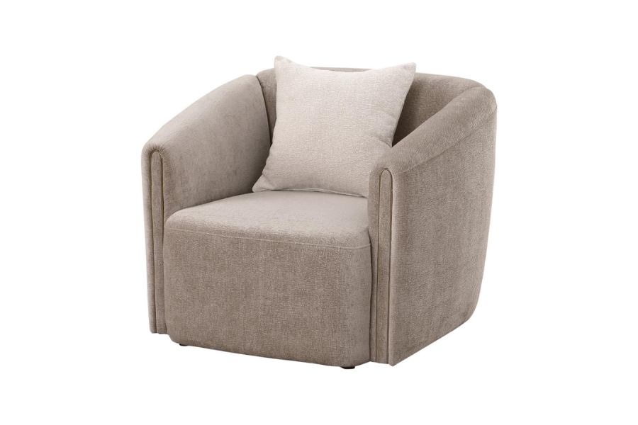 Townsend Chenille Upholstered Rolled Arm Chair Latte 504756