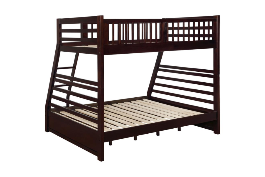 Ashton 2-drawer Wood Twin Over Full Bunk Bed Cappuccino 460184