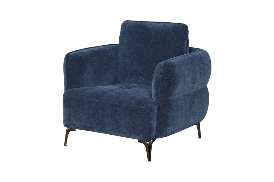 Lively Chenille Upholstered Modern Track Arm Chair Blue 509043 Comming Soon