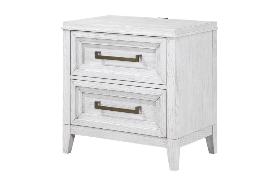 Marielle 2-drawer Nightstand Bedside Table Distressed White 224842