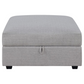 Cambria Square Upholstered Storage Ottoman Grey 551513