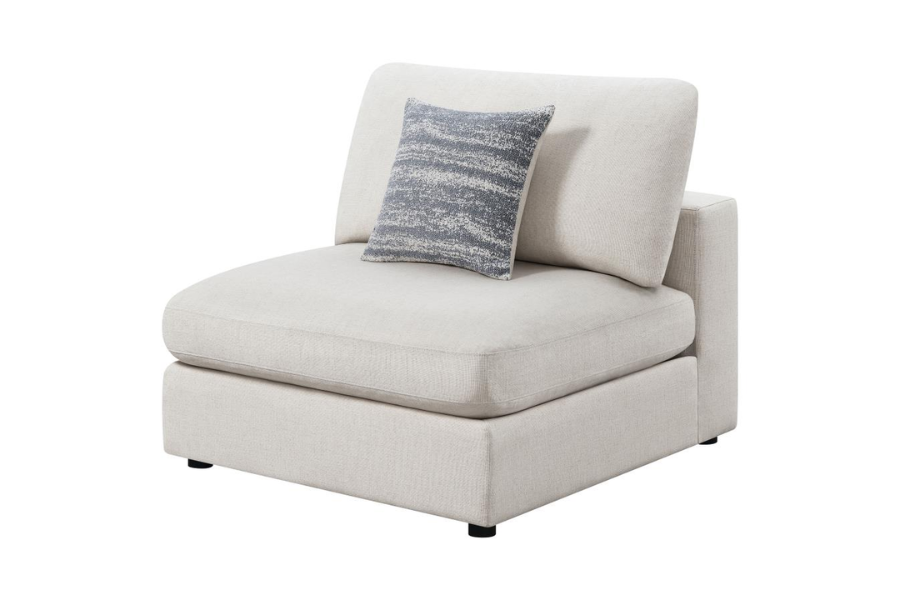 Serene Upholstered Armless Chair Beige 551321