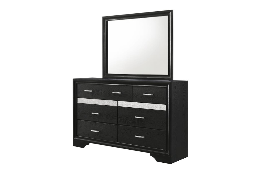 Miranda 7-drawer Dresser with Mirror Black 206363M