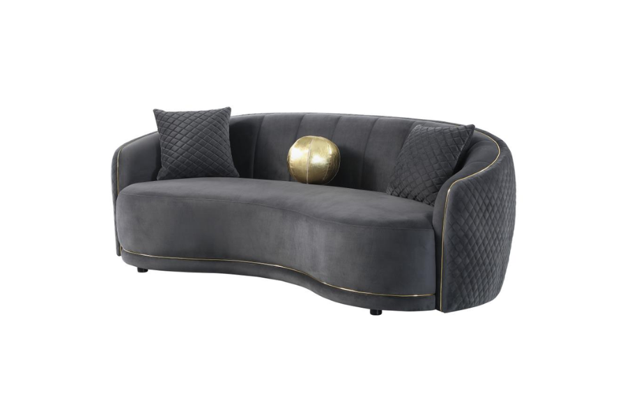 Brookside Velvet Upholstered Curved Sofa Dark Grey 504844 Comming Soon