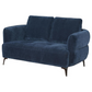 Lively Chenille Upholstered Modern Track Arm Loveseat Blue 509042