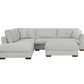 Henredon Larkin House Deep Seating Fabric Sectional with Storage Ottoman