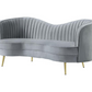 Sophia Upholstered Channel Tufted Loveseat Grey 506865