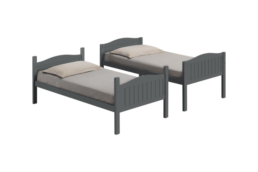 Arlo Wood Twin Over Twin Bunk Bed Grey 405053GRY