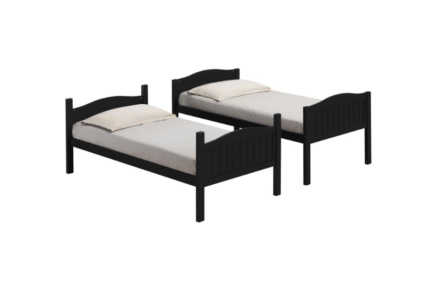 Arlo Wood Twin Over Twin Bunk Bed Black 405053BLK