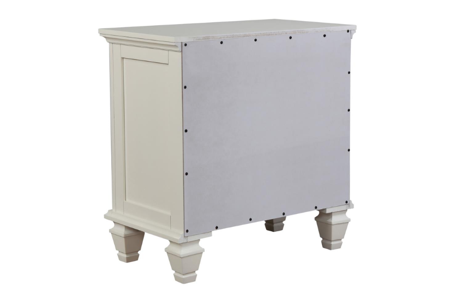 Sandy Beach 3-drawer Nightstand Cream White 201302