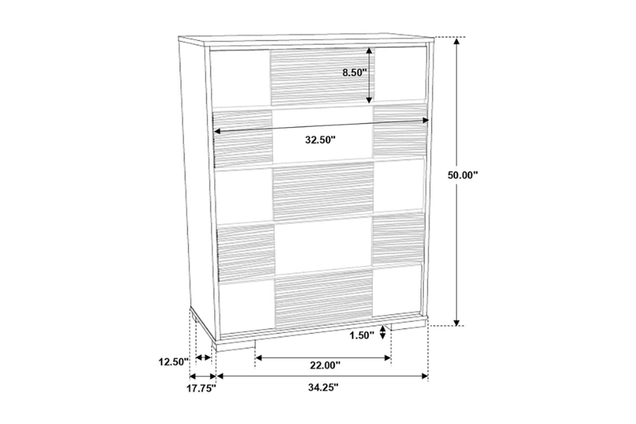 Blacktoft 5-drawer Bedroom Chest Black	207105 Comming Soon