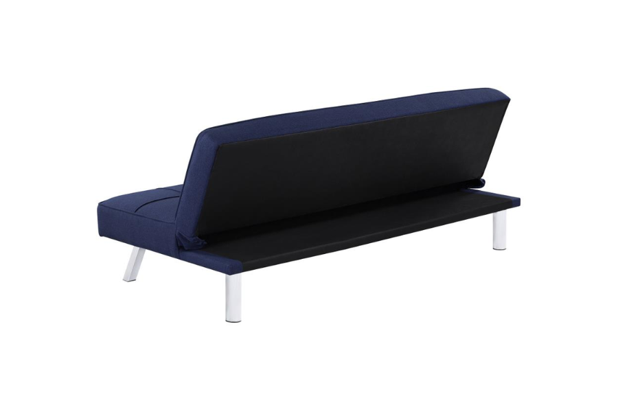 Sofá cama convertible con mechones y tapizado Joel en color azul 360282 