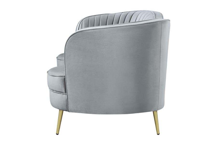 Sophia Upholstered Channel Tufted Loveseat Grey 506865