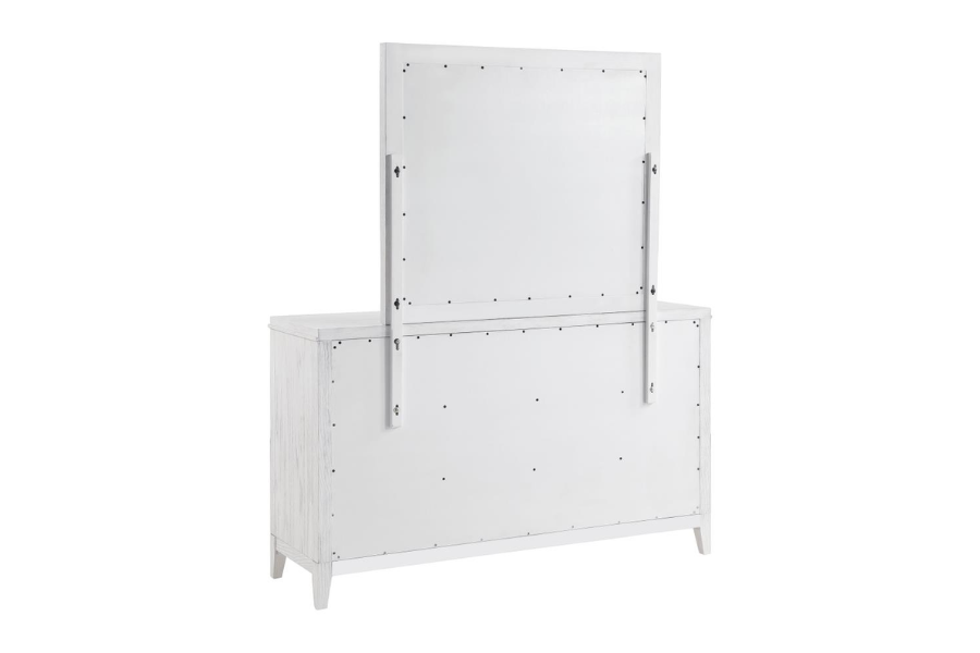 Marielle 6-drawer Dresser with Mirror Distressed White 224843M