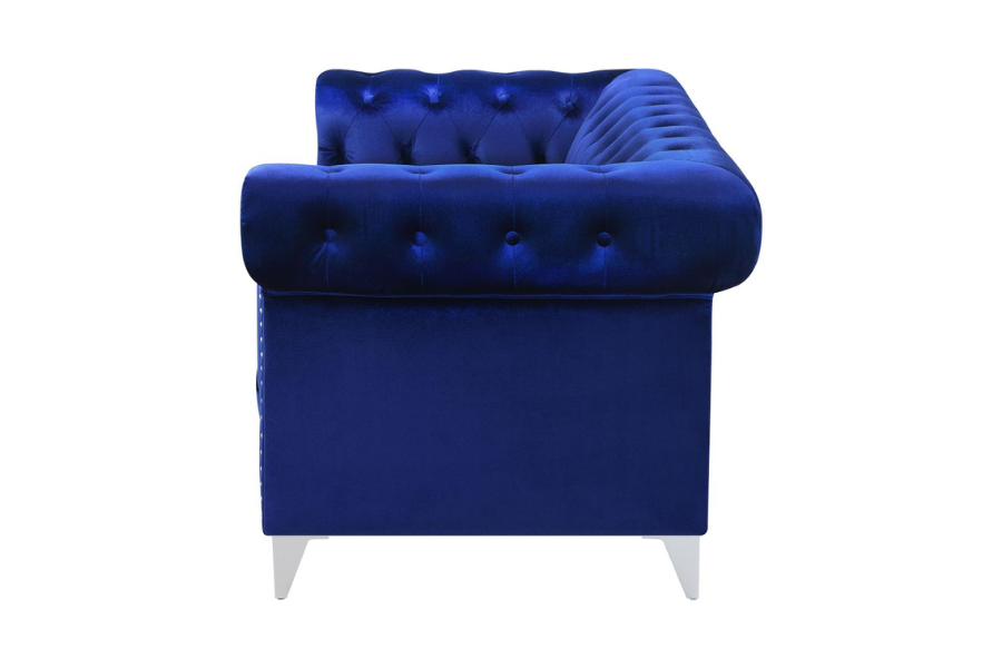 Bleker Upholstered Tuxedo Arm Tufted Loveseat Blue 509482