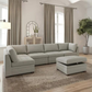 Thomasville Tisdale Modular Sectional 4 piece Boucle with Storage Ottoman