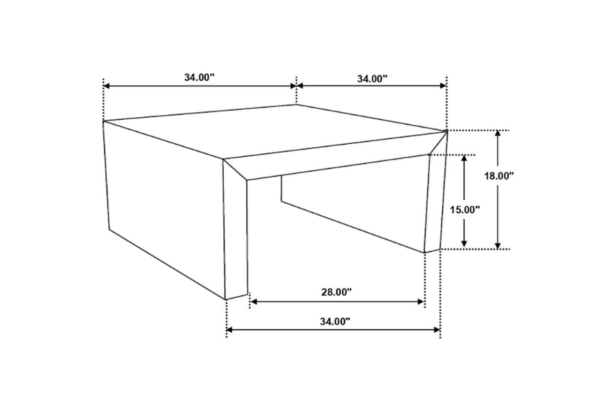 Odilia Square Solid Wood Coffee Table Auburn 708418