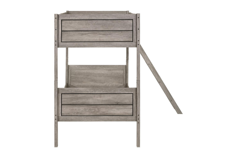 Ryder Wood Twin Over Twin Bunk Bed Weathered Taupe 400818