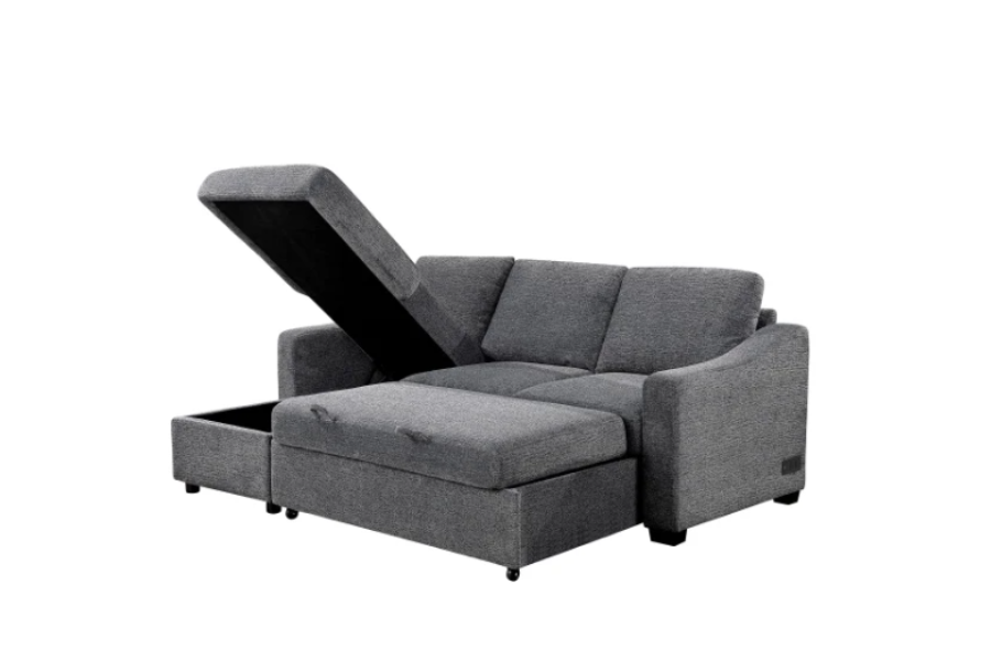 Coddle Aria Fabric Sleeper Sofa with Reversible Chaise – Venini Furniture