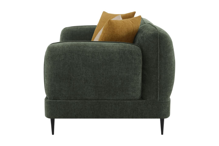 Jade Chenille Upholstered Modern Track Arm Loveseat Green 509132