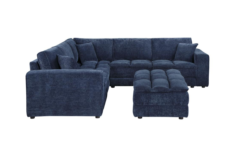 Atlantic 6-piece Upholstered Modular Sectional Sofa Blue 551821-SET