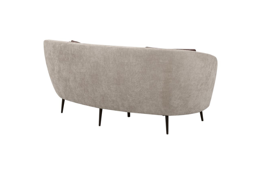 Ellorie Upholstered Channel Back Curved Loveseat Beige 504838