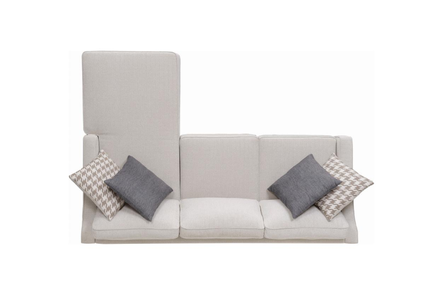 Mcloughlin Upholstered Sloped Arm Sectional Sofa Platinum 501840