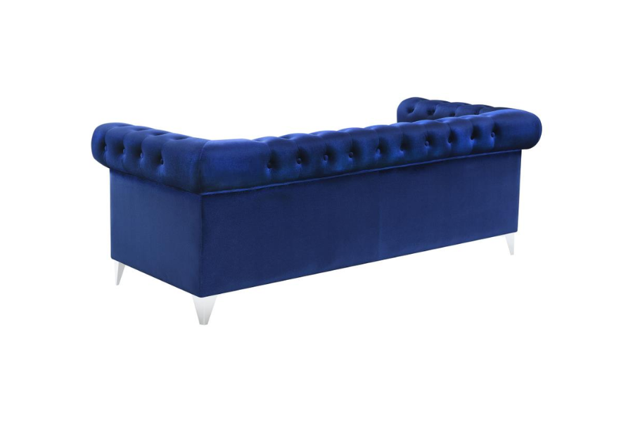 Bleker Upholstered Tuxedo Arm Tufted Sofa Blue 509481