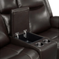 Harvey Leather Power Reclining Loveseat with Power Headrests