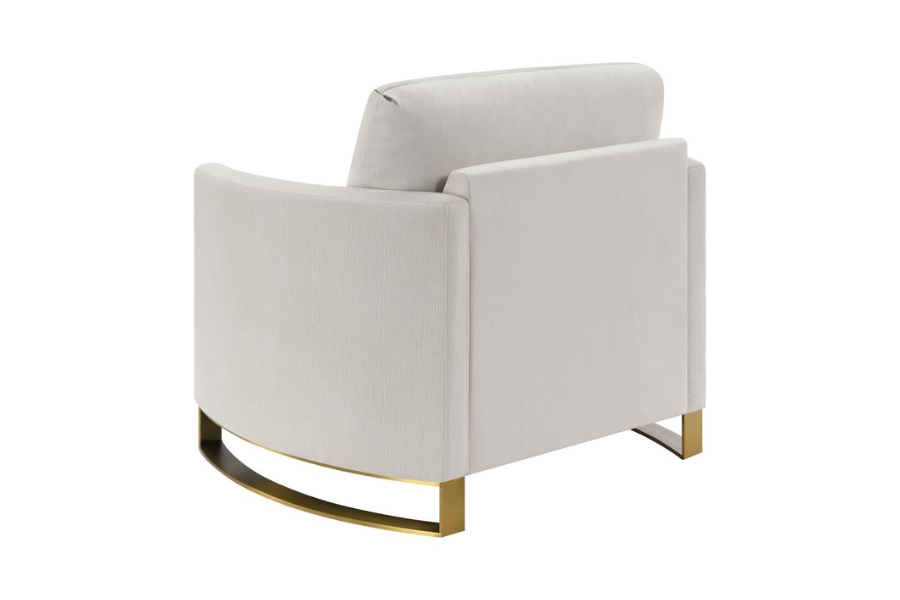 Sillón decorativo con brazos arqueados tapizado Corliss beige 508823 