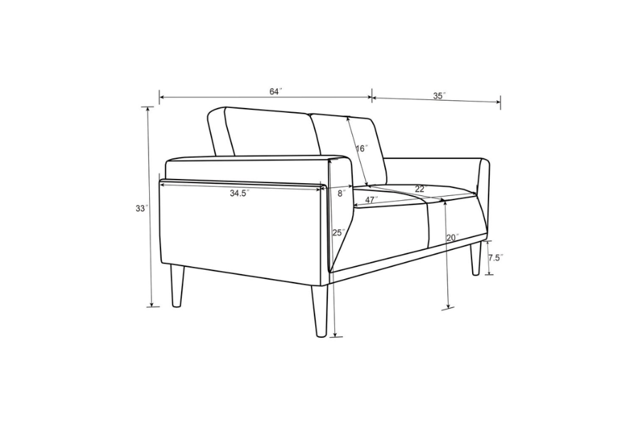 Rilynn Upholstered Track Arm Loveseat Grey	509525