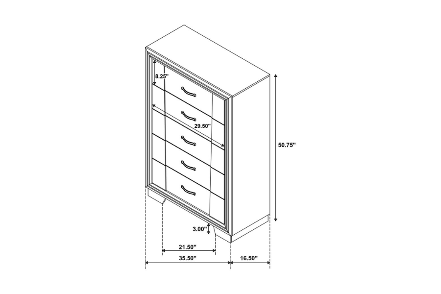 Janine 5-drawer Bedroom Chest Grey 223555 Comming Soon