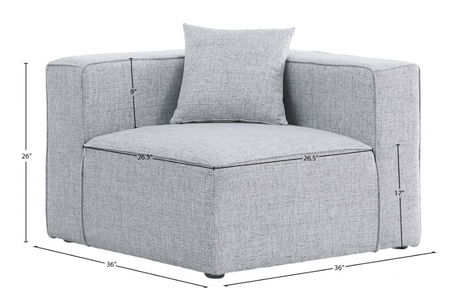 Silla modular de esquina Cube SKU: 630Grey-Corner