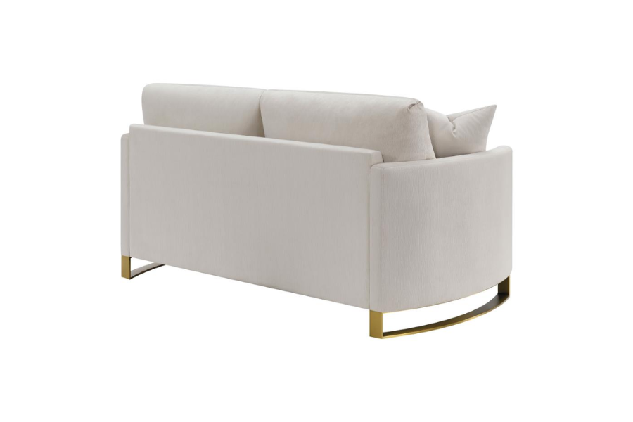 Corliss Upholstered Arched Arm Loveseat Beige 508822