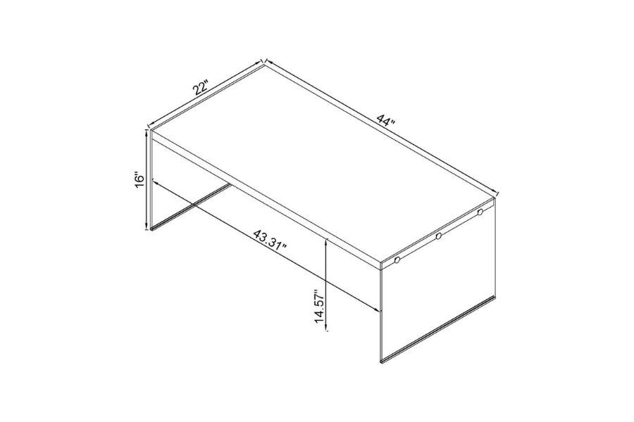 Opal Rectangular Glass Frame Coffee Table White High Gloss 704148