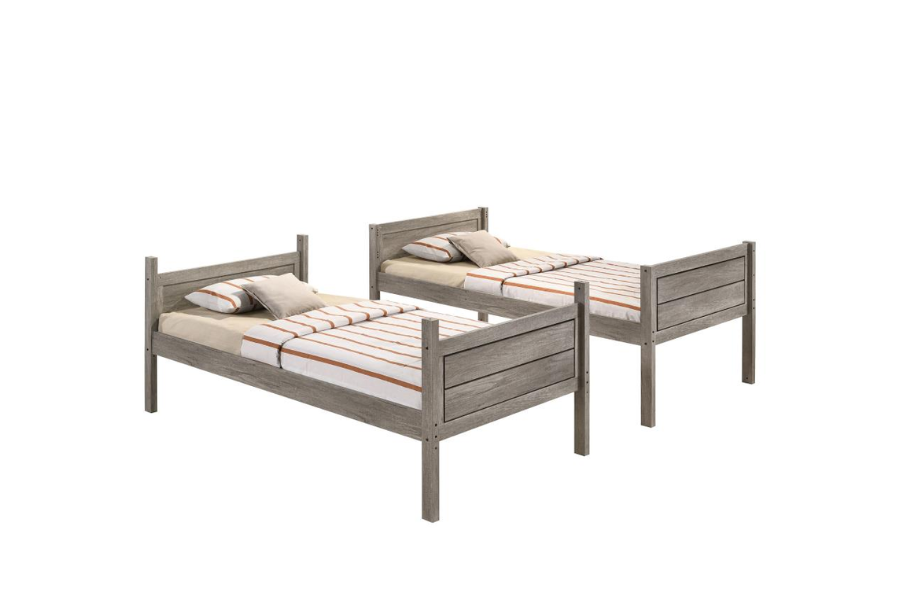 Ryder Wood Twin Over Twin Bunk Bed Weathered Taupe 400818