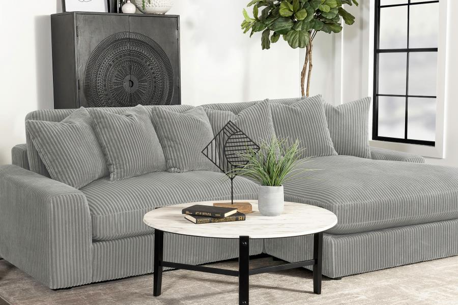 Blaine Upholstered Reversible Chaise Sectional Sofa Fog 509900