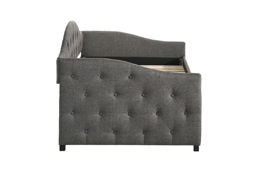 Sadie Upholstered Twin Daybed with Trundle Grey 300638