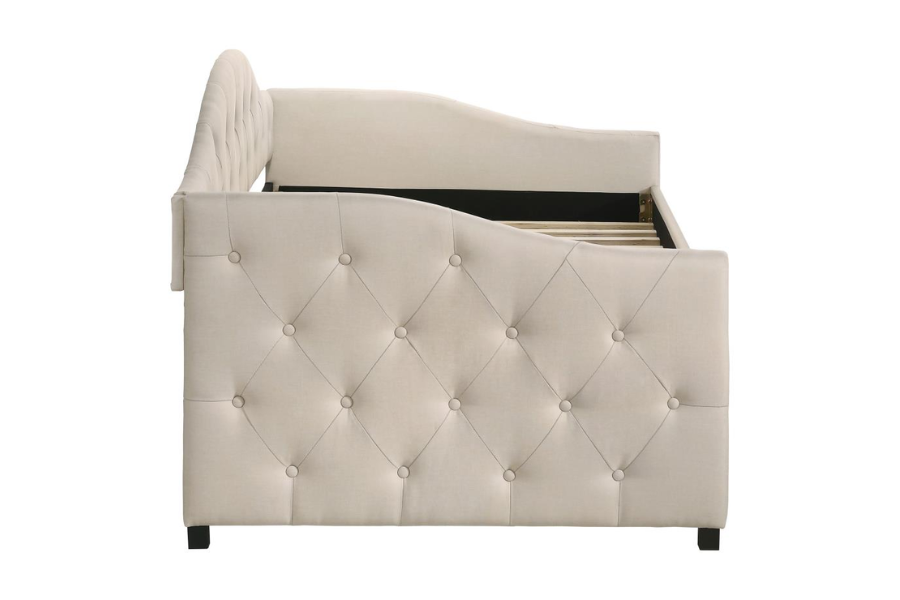 Sadie Upholstered Twin Daybed with Trundle Taupe 300639