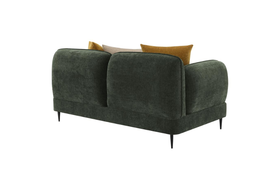 Jade Chenille Upholstered Modern Track Arm Loveseat Green 509132