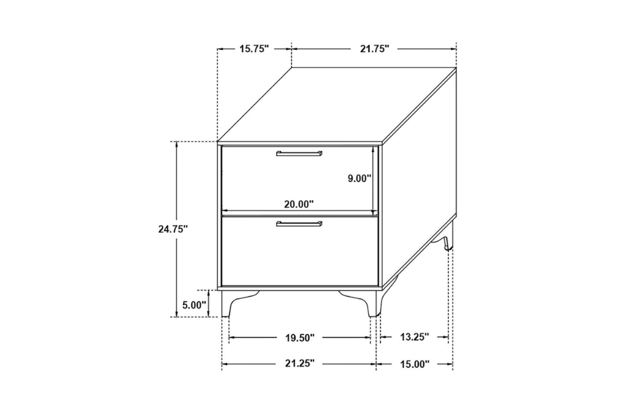 Kendall 2-drawer Nightstand Black 224452