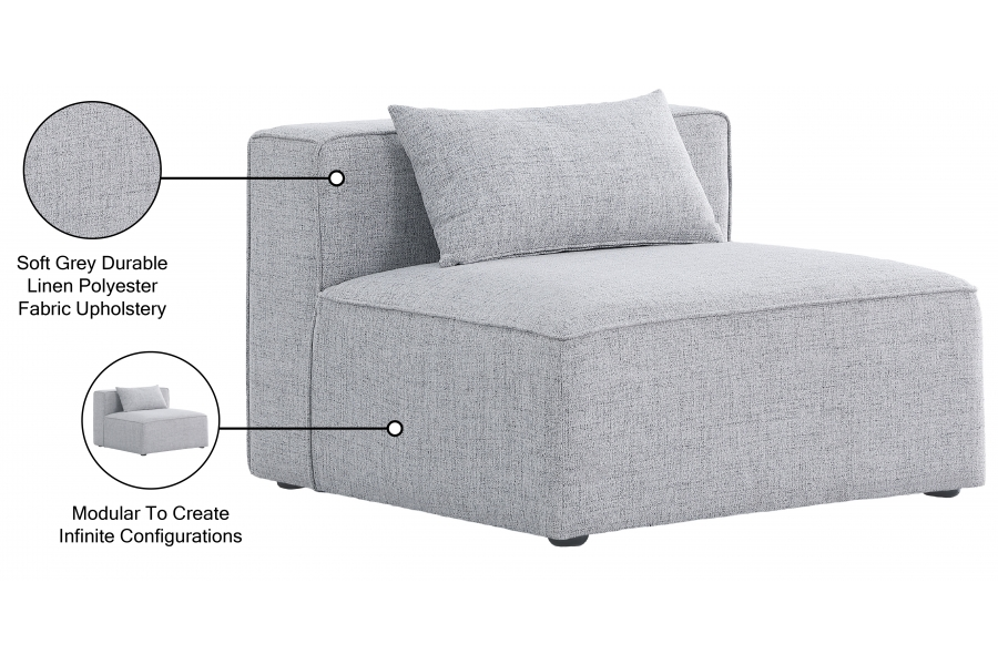 Silla modular sin brazos Cube SKU: 630Grey-Armless