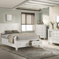 Sandy Beach Wood Eastern King Storage Panel Bed Cream White 201309KE