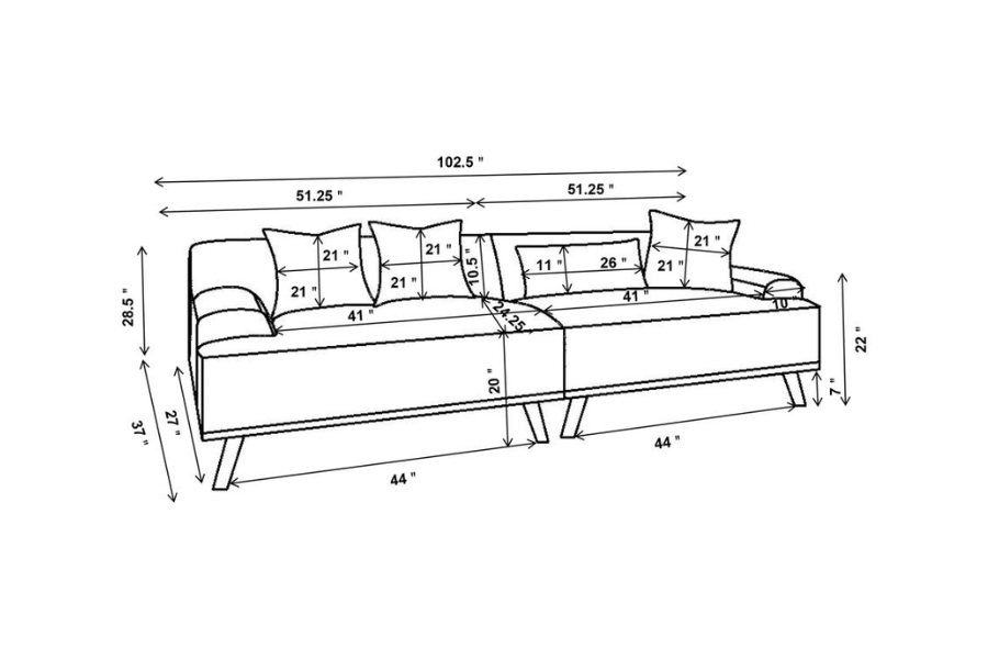 Elizabeth Corduroy Upholstered Extra Long Sofa Wine Red 503957