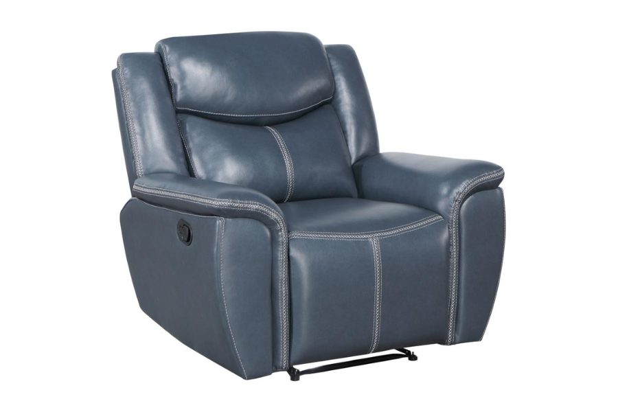 Sloane 3-piece Upholstered Reclining Sofa Set Blue 610271-S3