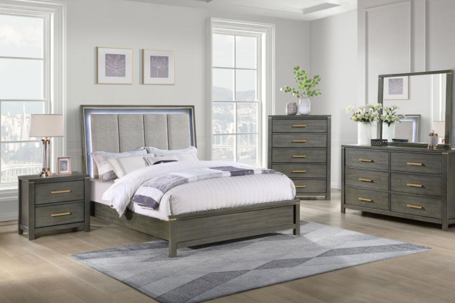 Kieran 5-drawer Bedroom Chest Grey 224745