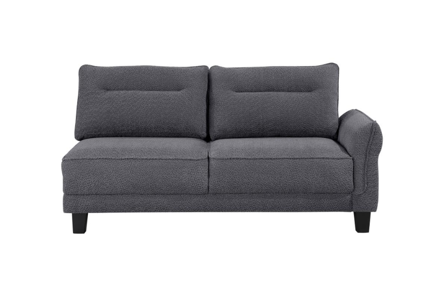 Caspian Upholstered Curved Arm Chaise Sectional Sofa Grey 509540