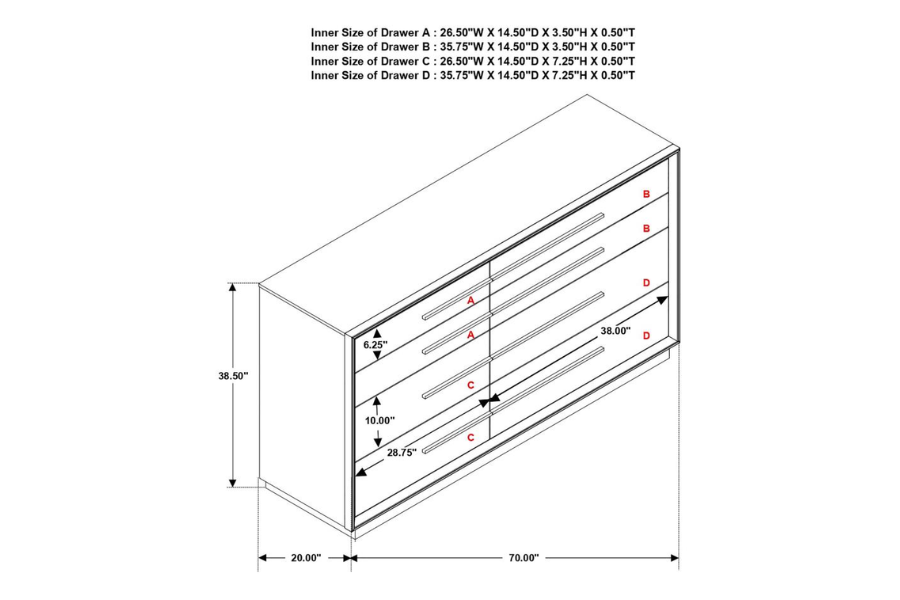 Durango 8-drawer Dresser Smoked Peppercorn 223263