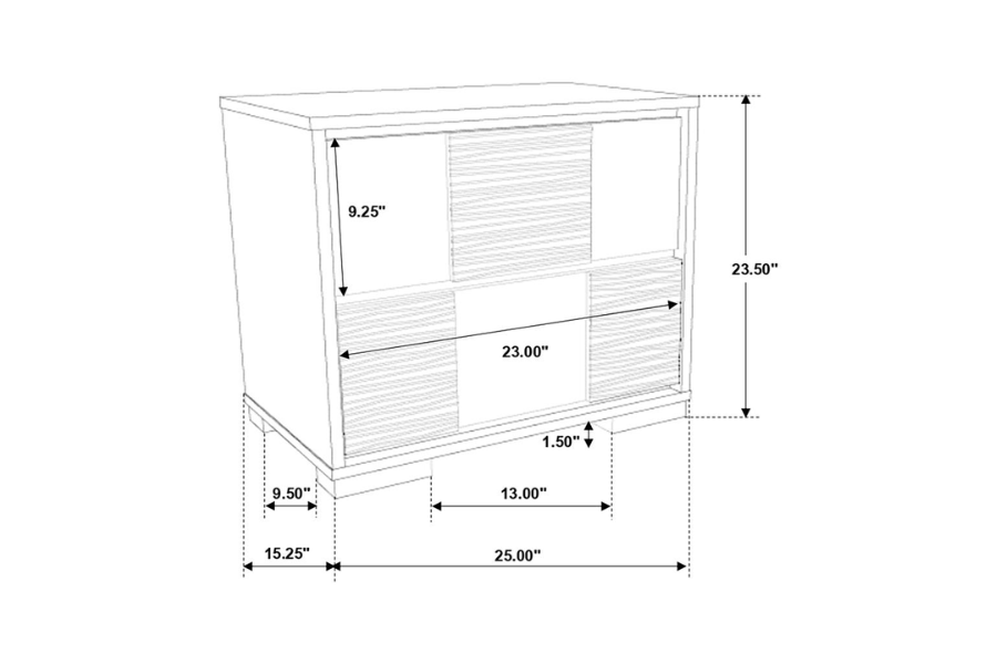 Blacktoft 2-drawer Nightstand Black 207102